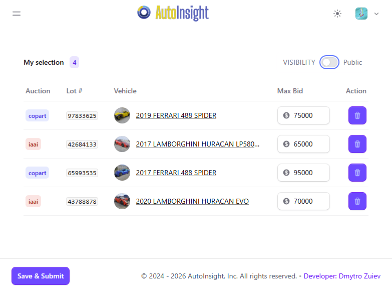 Public selection popup in extension