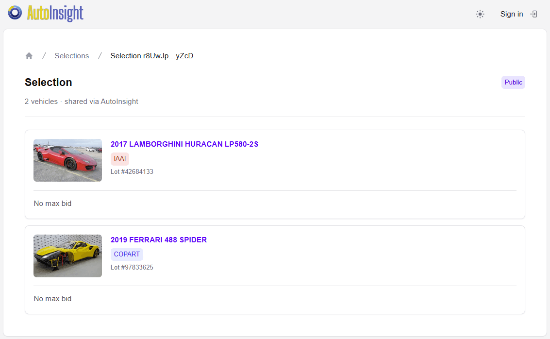 Public selection by non-authorized user